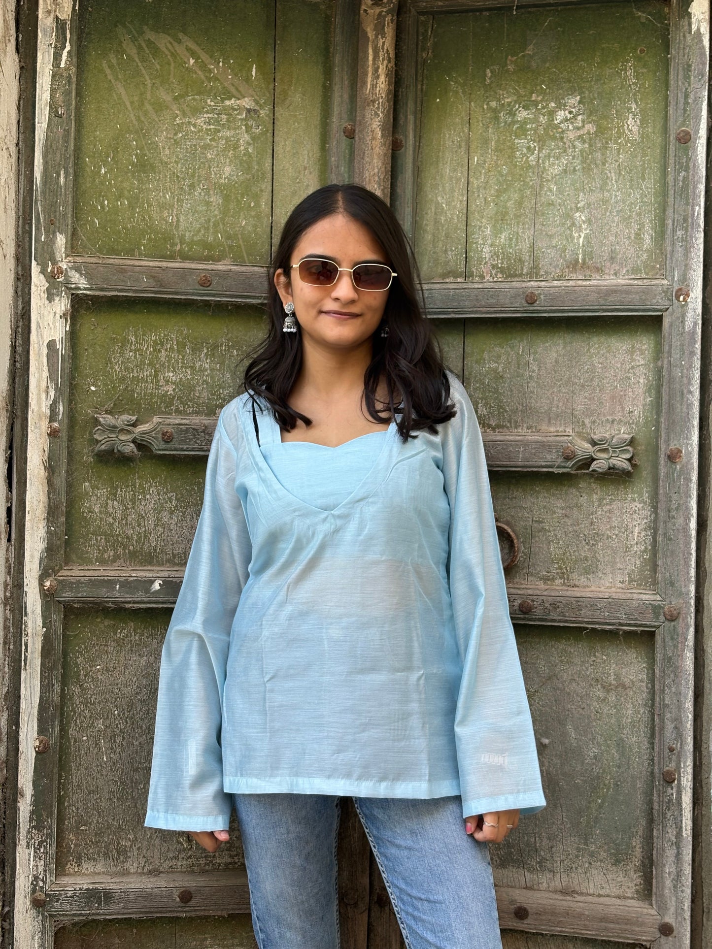 NEEL TARA - CHANDERI CO-ORD WITH COVER-UP