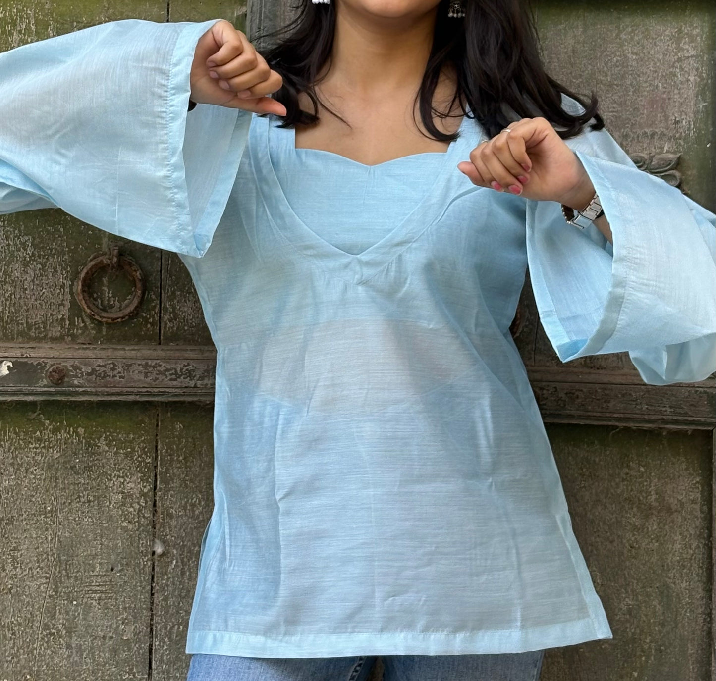 NEEL TARA - CHANDERI CO-ORD WITH COVER-UP