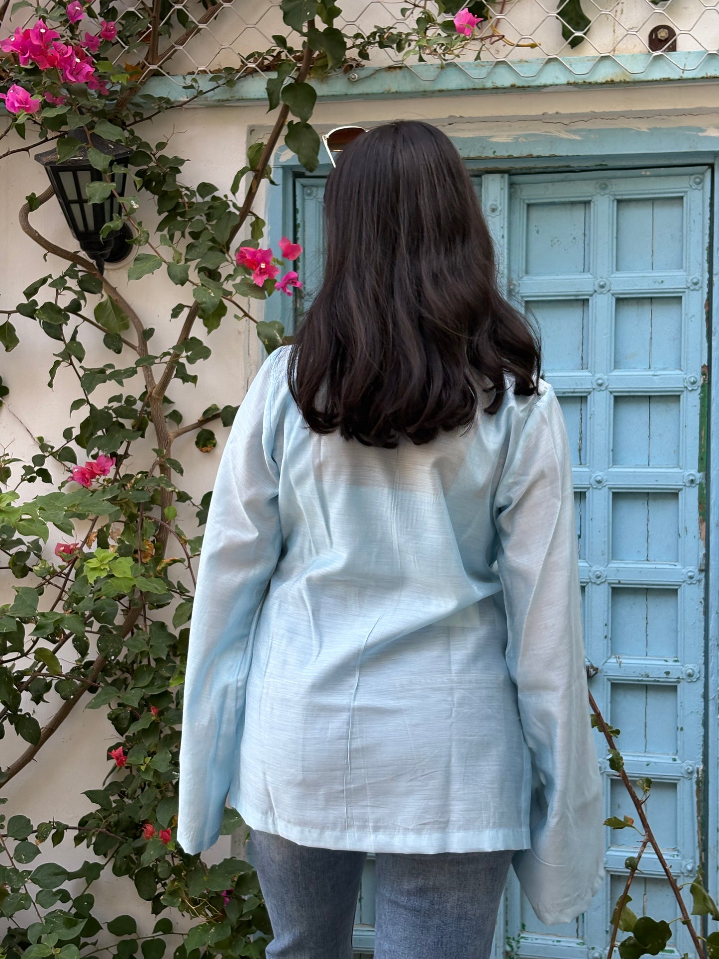 NEEL TARA - CHANDERI CO-ORD WITH COVER-UP